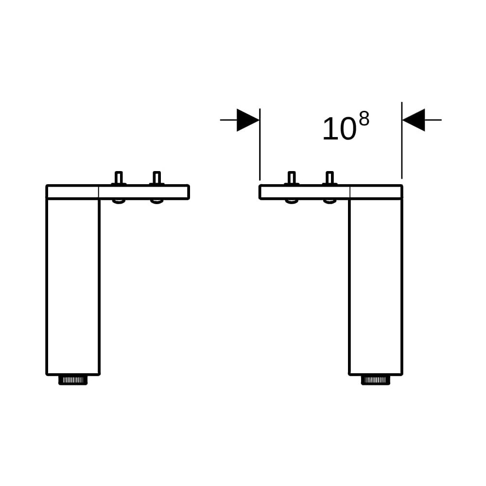 Geberit Set Füße schmal, 15-15,8cm, Aluminium, Chrom, 500367001... GEBERIT-500367001 4025416430476 (Abb. 14)