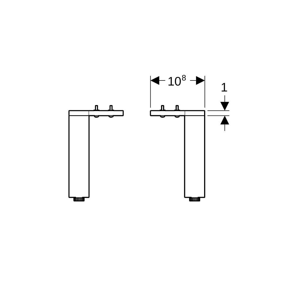 Geberit Set Füße Höhe 18cm, Hochglanz verchromt... GEBERIT-502329001 4025410941855 (Abb. 8)