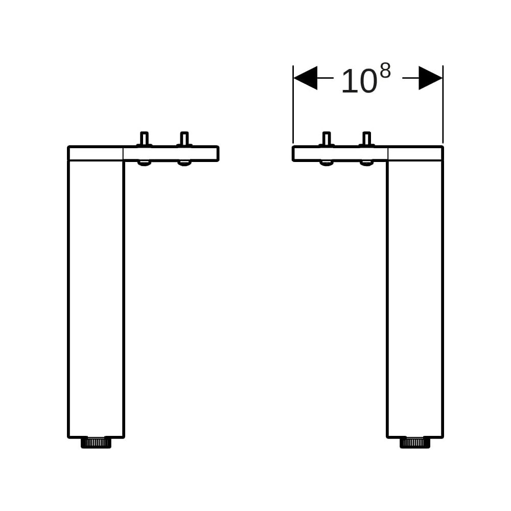 Geberit Füße schmal, 22,5-23,3cm, Aluminium, Chrom, 502330001... GEBERIT-502330001 4025410941862 (Abb. 13)