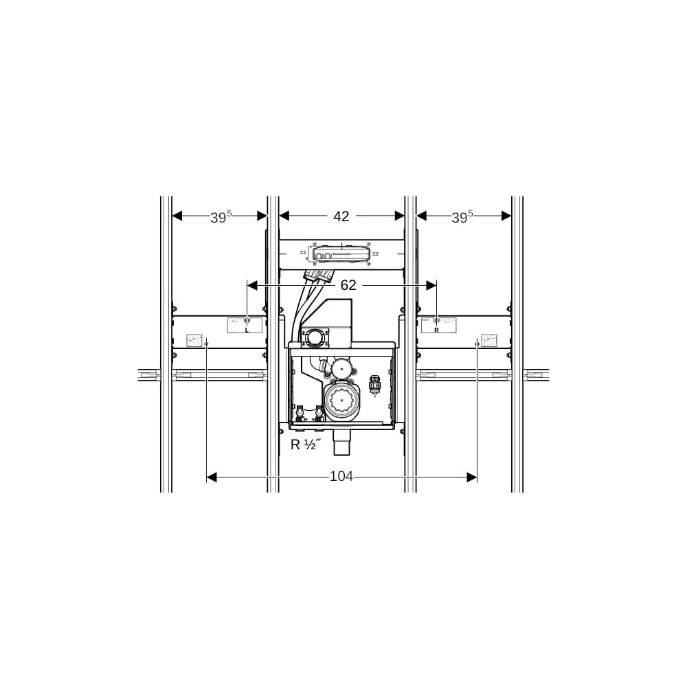 Geberit GIS Set für ONE Waschtisch verkürzte Ausladung, ONE Wandarmatur, UP-Drehgeru... GEBERIT-461474001 4025416781004 (Abb. 6)