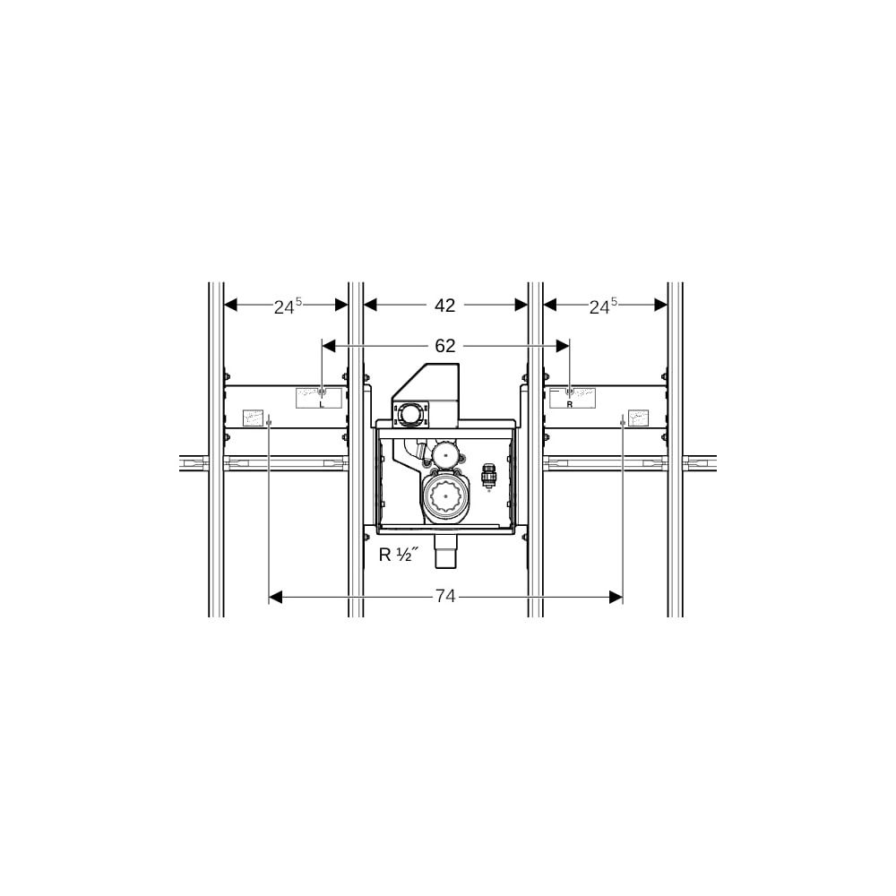 Geberit GIS Set für ONE Waschtisch verkürzte Ausladung, mit UP-Drehgeruchsverschluss... GEBERIT-461482001 4025416058700 (Abb. 6)