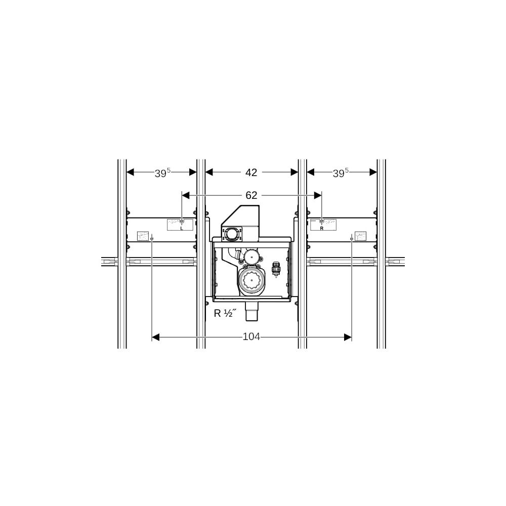 Geberit GIS Set für ONE Waschtisch verkürzte Ausladung, mit UP-Drehgeruchsverschluss... GEBERIT-461484001 4025416781196 (Abb. 6)