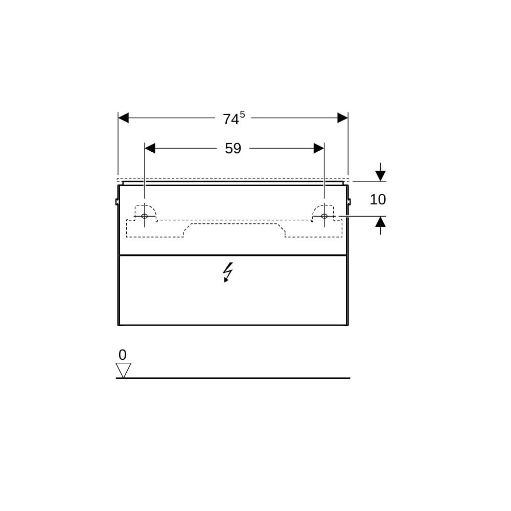 Geberit ONE Unterschrank für Waschtisch, 2 Schubladen, verkürzte Ausladung, 74,5x46,... GEBERIT-500381011 4025416637066 (Abb. 8)