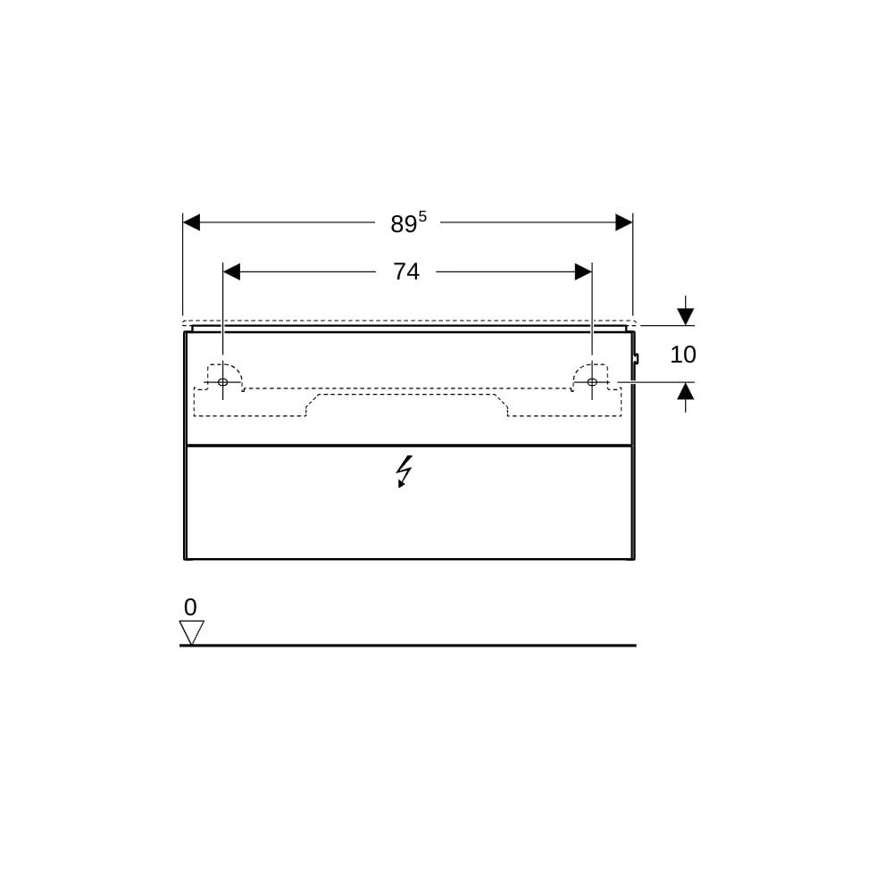 Geberit ONE Unterschrank für Waschtisch, 2 Schubladen, verkürzte Ausladung, 89,5x46,... GEBERIT-500385011 4025410572417 (Abb. 8)