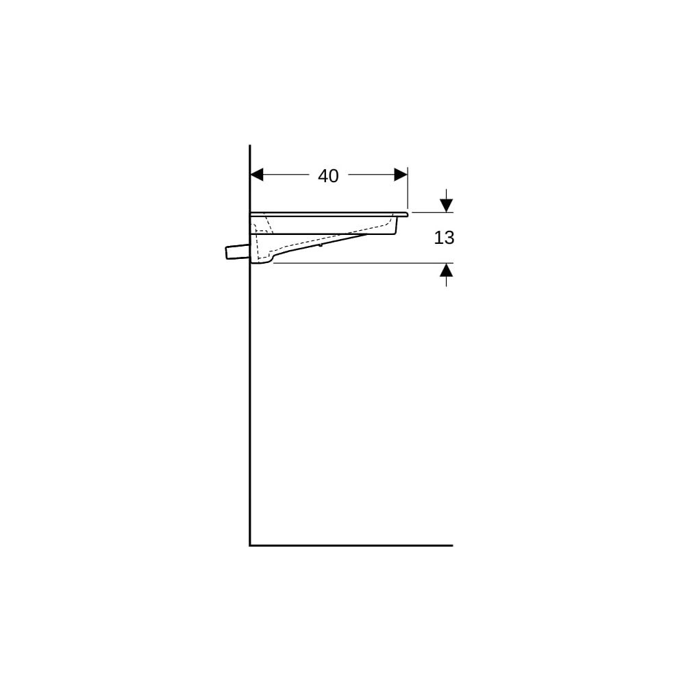 Geberit ONE Möbelwaschtisch Abgang horizontal verk. Ausladung 75cm T 40cm o. Hahnl. ... GEBERIT-500391011 4025410572363 (Abb. 9)