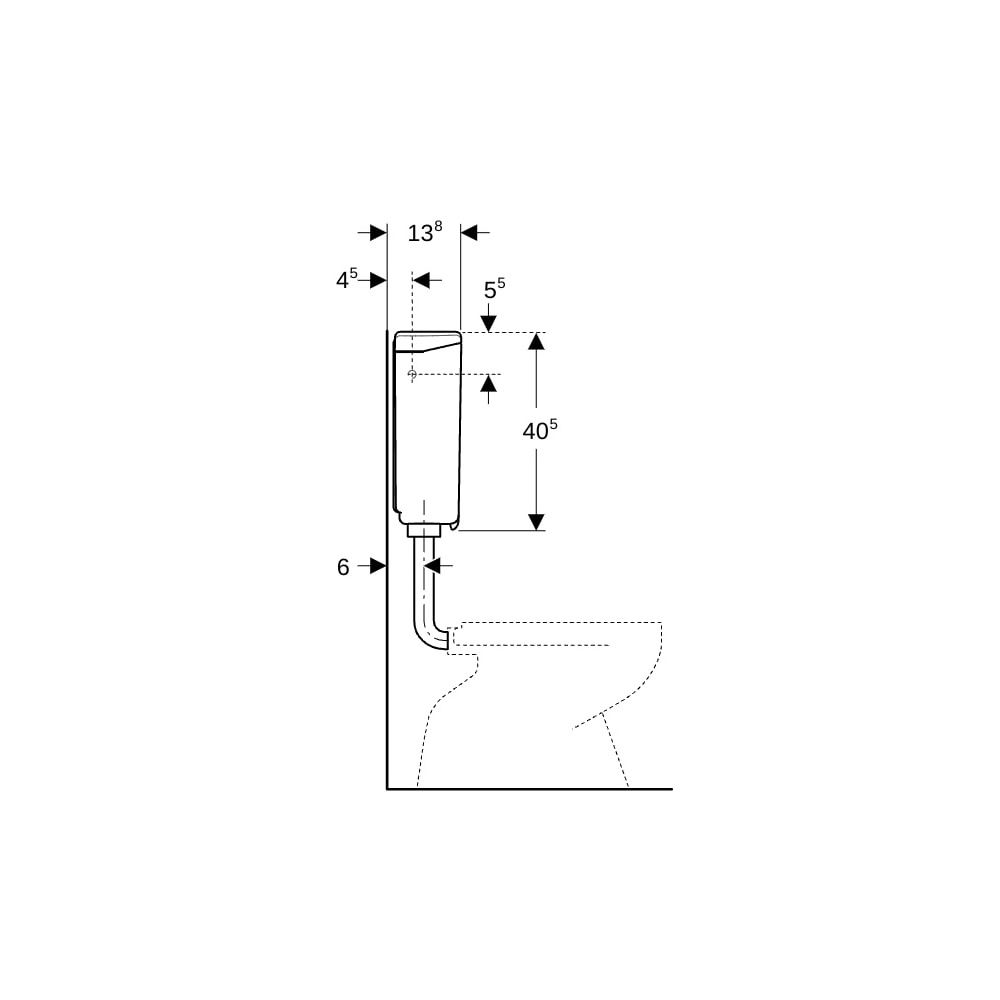 Geberit Aufputz 140 Aufputzspülkasten Spül-Stopp-Spülung, Wasseranschluss seitlich o... GEBERIT-140000111 4025416334163 (Abb. 9)