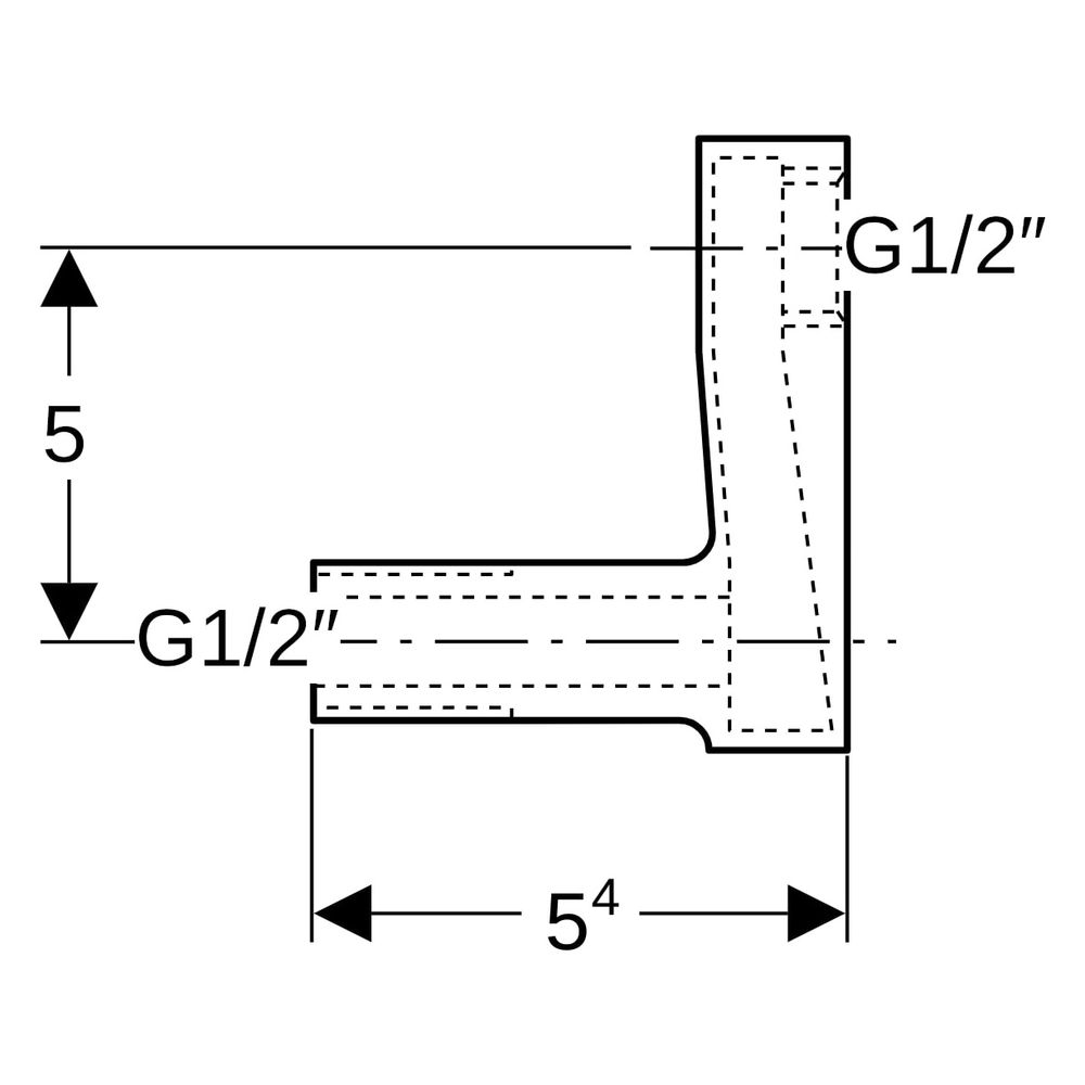 Geberit Nippel exzentrisch, Messing, 1/2", 5cm, Hochglanz verchromt, 215293211... GEBERIT-215293211 4025416027492 (Abb. 6)