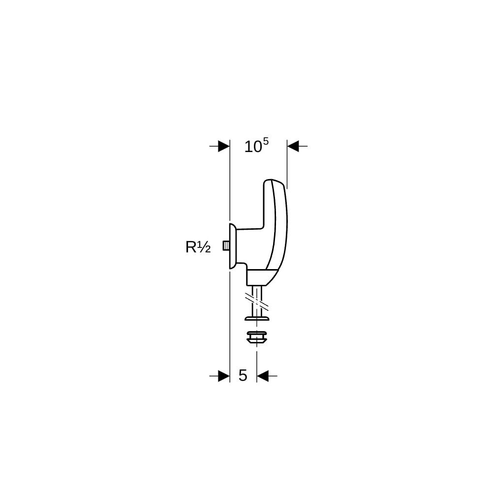 Geberit Urinalsteuerung mit elektron. Spülauslösung, Batteriebetrieb, Wasseranschlus... GEBERIT-115805461 4025416153887 (Abb. 7)
