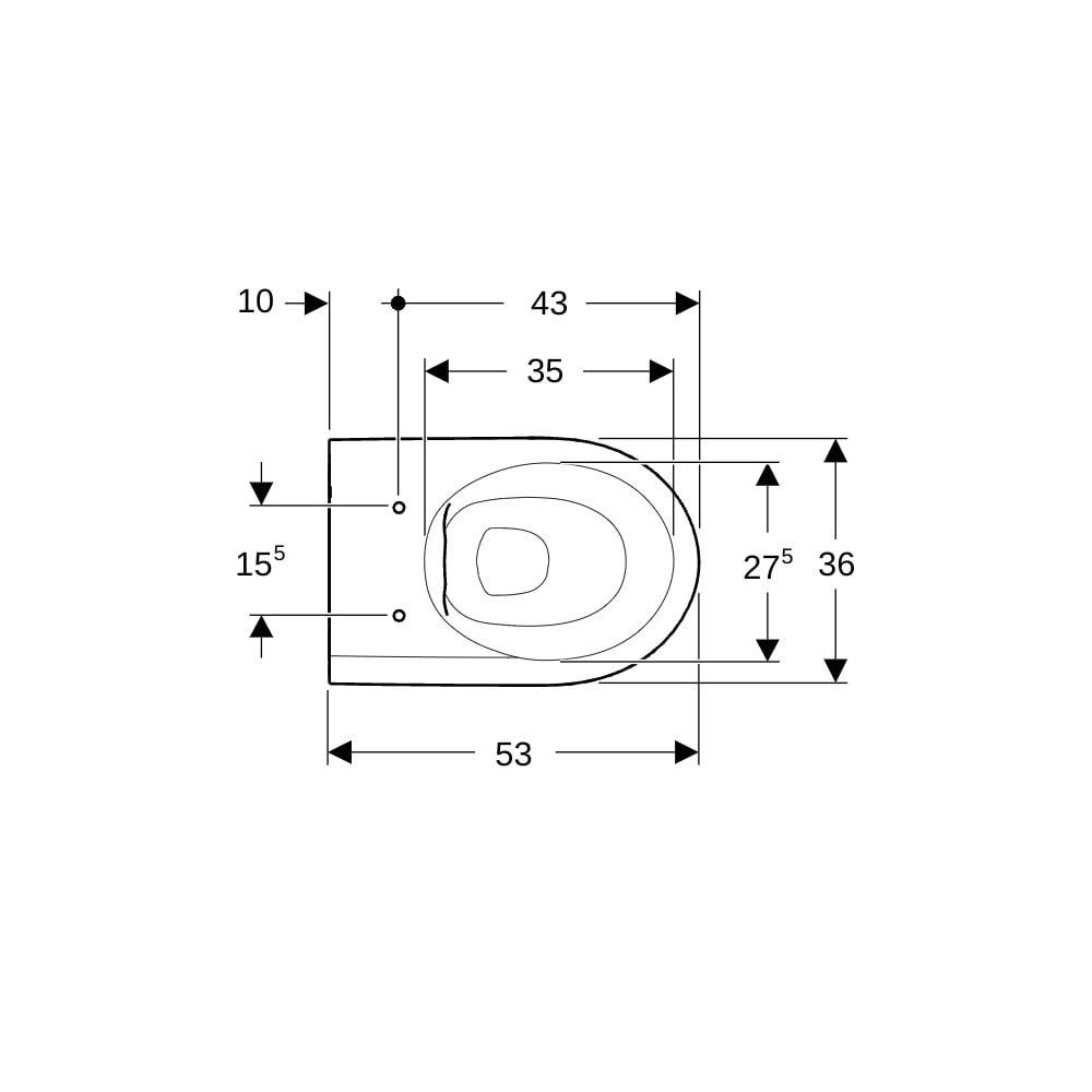 Geberit iCon Wand-WC Tiefspüler, geschlossene Form, Rimfree Tiefe 53cm, Weiß/KeraTec... GEBERIT-501661008 4025410949950 (Abb. 7)