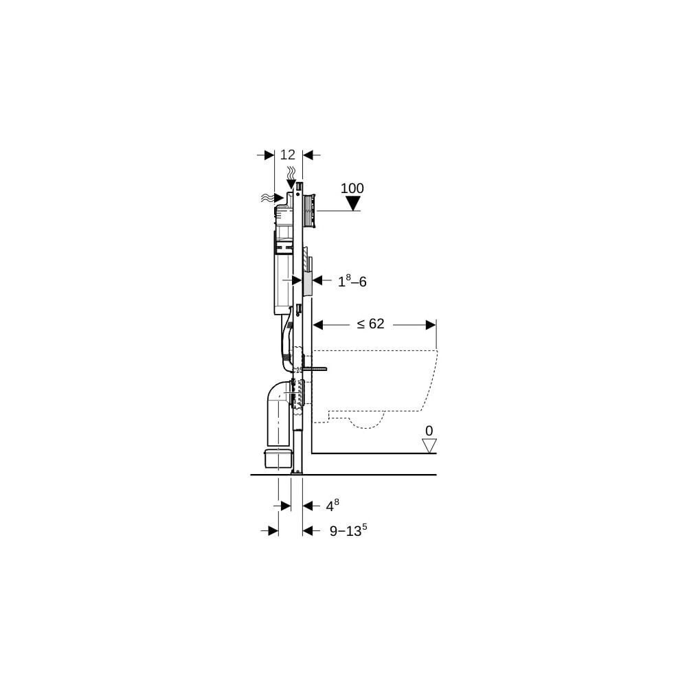 Geberit Duofix Element für Wand-WC 112cm, für Trockenbau, mit Sigma Unterputzspülkas... GEBERIT-111300005 4025416846208 (Abb. 8)