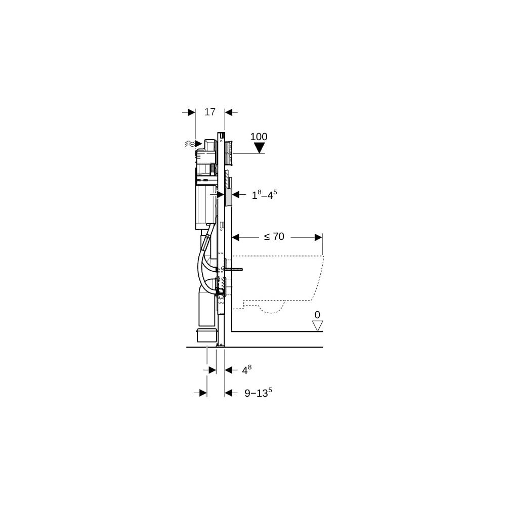 Geberit Duofix Element für Wand-WC 112cm, für Trockenbau, mit Sigma Unterputzspülkas... GEBERIT-111350005 4025416727538 (Abb. 8)