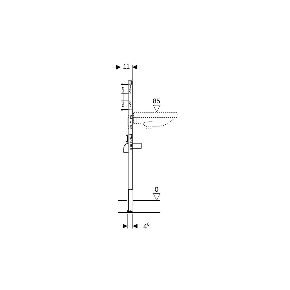 Geberit Duofix Element für Waschtisch 112-130cm, für Trockenbau, Wandarmatur Unterpu... GEBERIT-111493001 4025416726579 (Abb. 7)