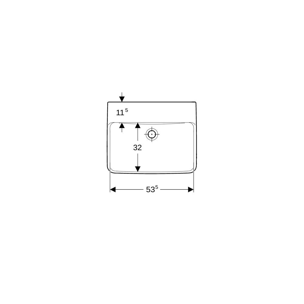 Geberit Renova Plan Waschtisch, Breite 55cm, Tiefe 44cm, ohne Hahnloch, ohne Überlau... GEBERIT-501635001 4025410858283 (Abb. 7)
