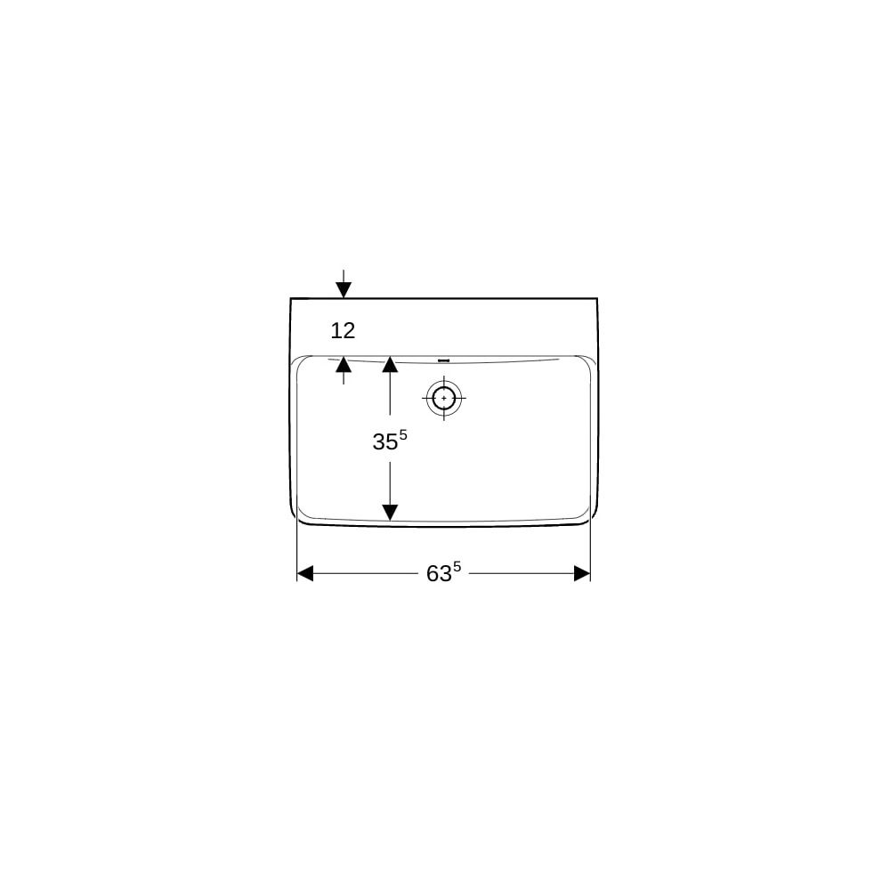 Geberit Renova Plan Waschtisch, Breite 65cm, Tiefe 48cm, ohne Hahnloch, Überlauf sic... GEBERIT-501642008 4025410858467 (Abb. 7)