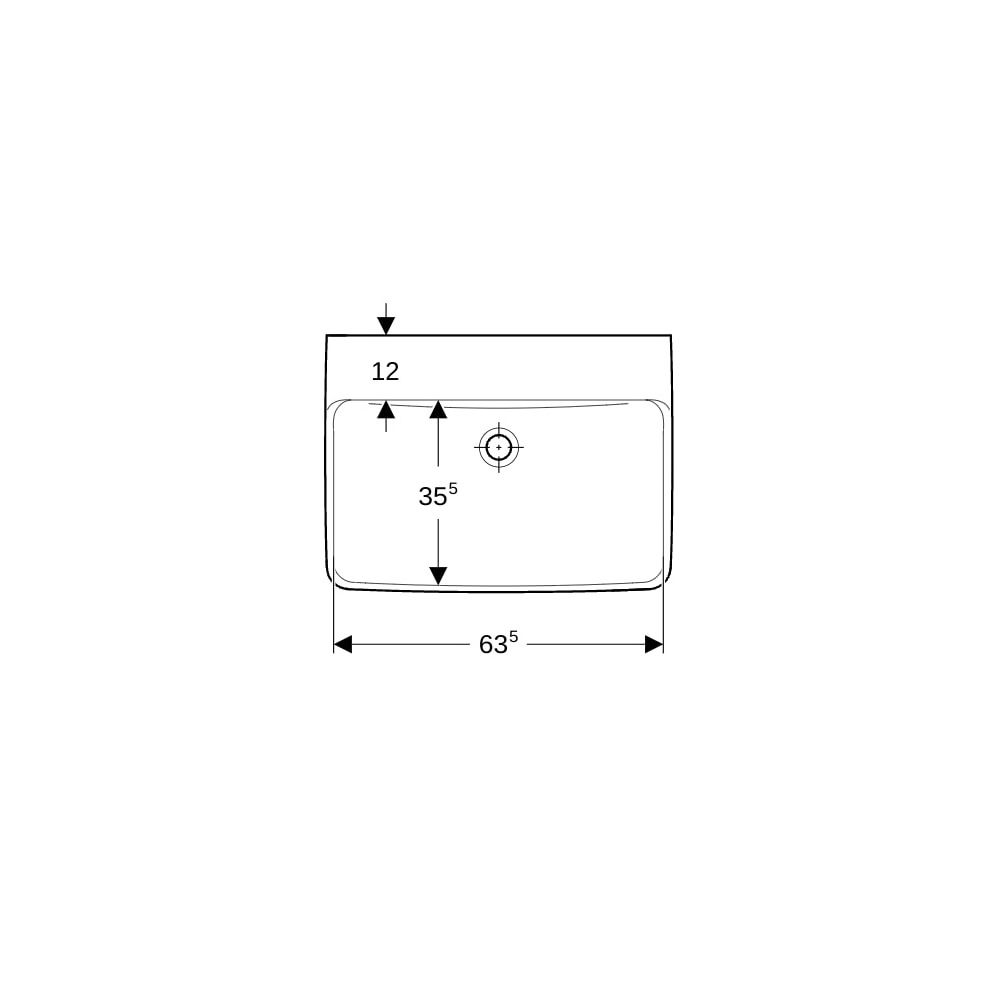 Geberit Renova Plan Waschtisch, Breite 65cm, Tiefe 48cm, ohne Hahnloch, ohne Überlau... GEBERIT-501643008 4025410858658 (Abb. 7)