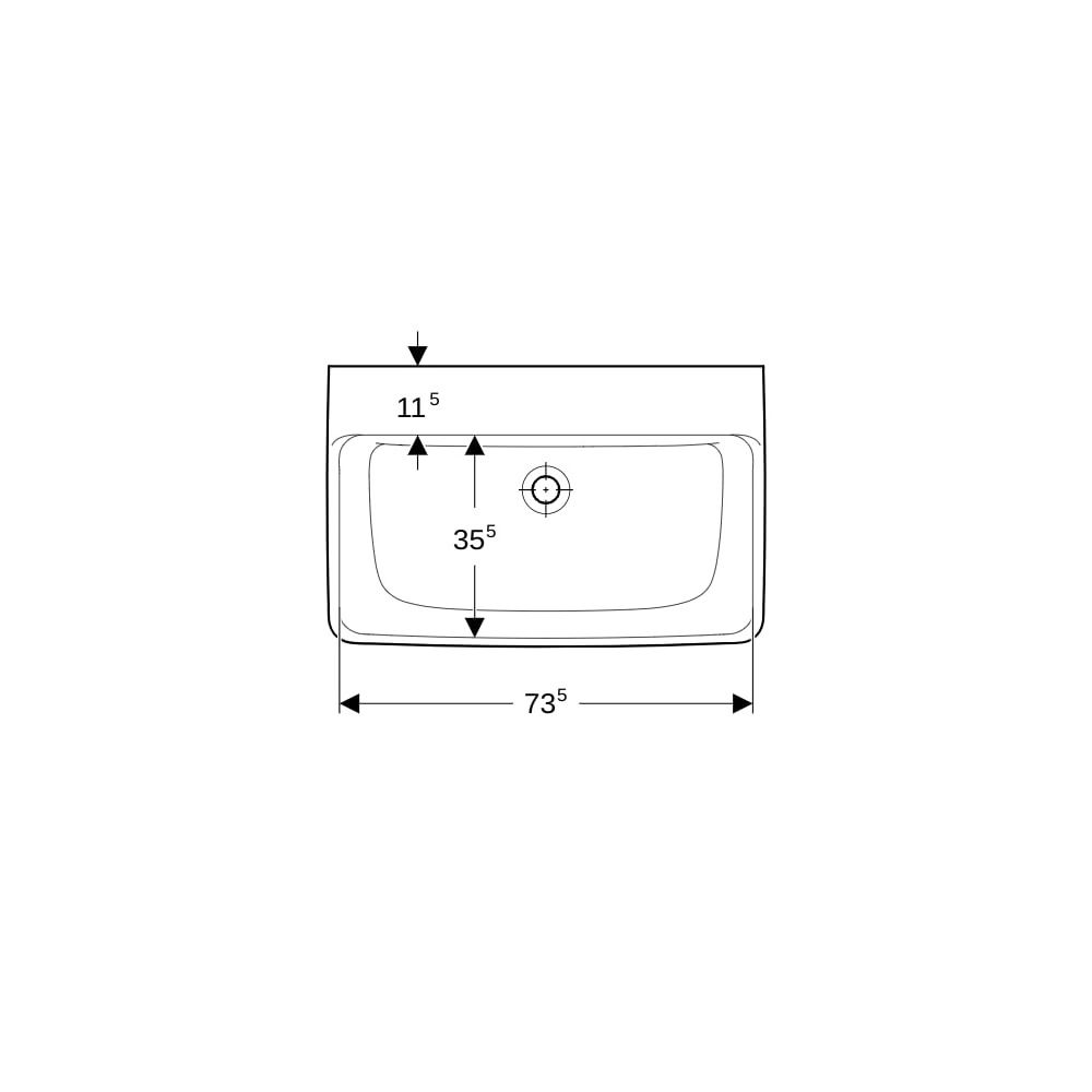 Geberit Renova Plan Waschtisch, Breite 75cm, Tiefe 48cm, ohne Hahnloch, ohne Überlau... GEBERIT-501693008 4025410867889 (Abb. 7)