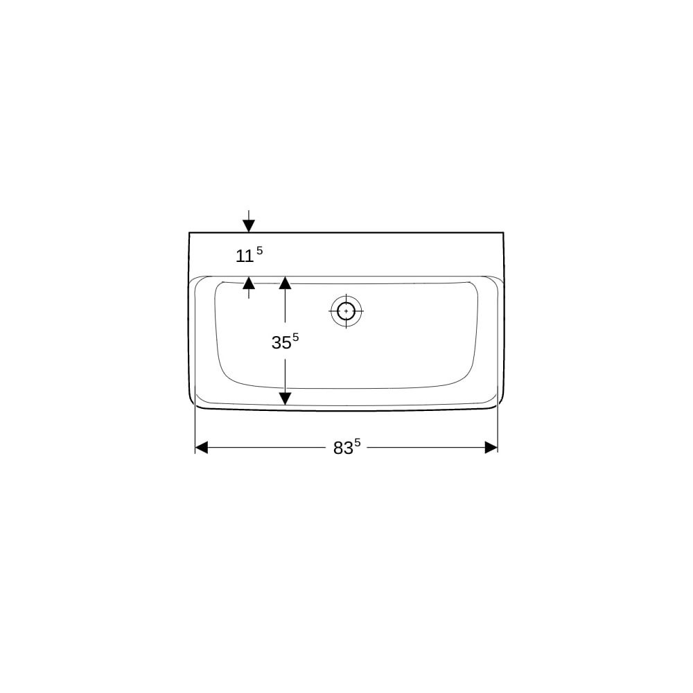 Geberit Renova Plan Waschtisch, Breite 85cm, Tiefe 48cm, ohne Hahnloch, ohne Überlau... GEBERIT-501701008 4025410868411 (Abb. 7)