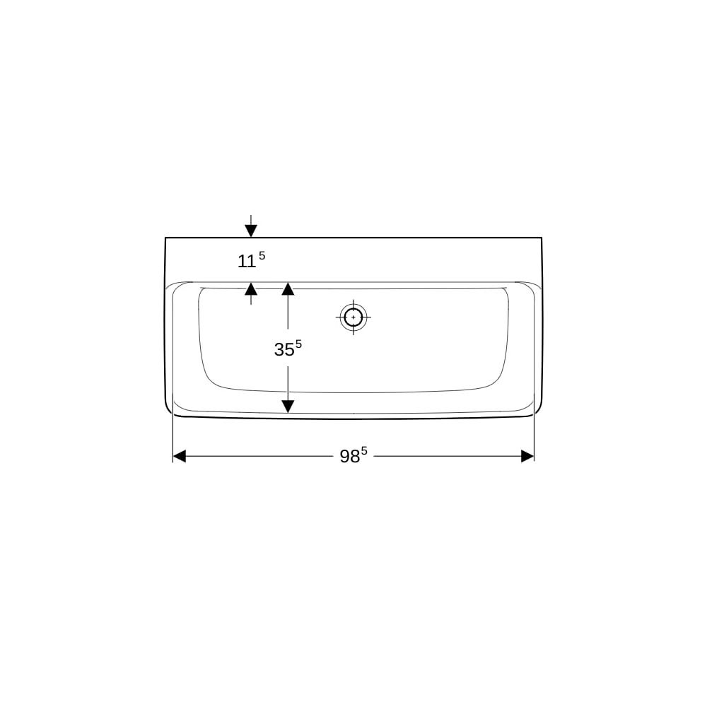 Geberit Renova Plan Waschtisch, Breite 100cm, Tiefe 48cm, ohne Hahnloch, ohne Überla... GEBERIT-501709001 4025410868541 (Abb. 7)