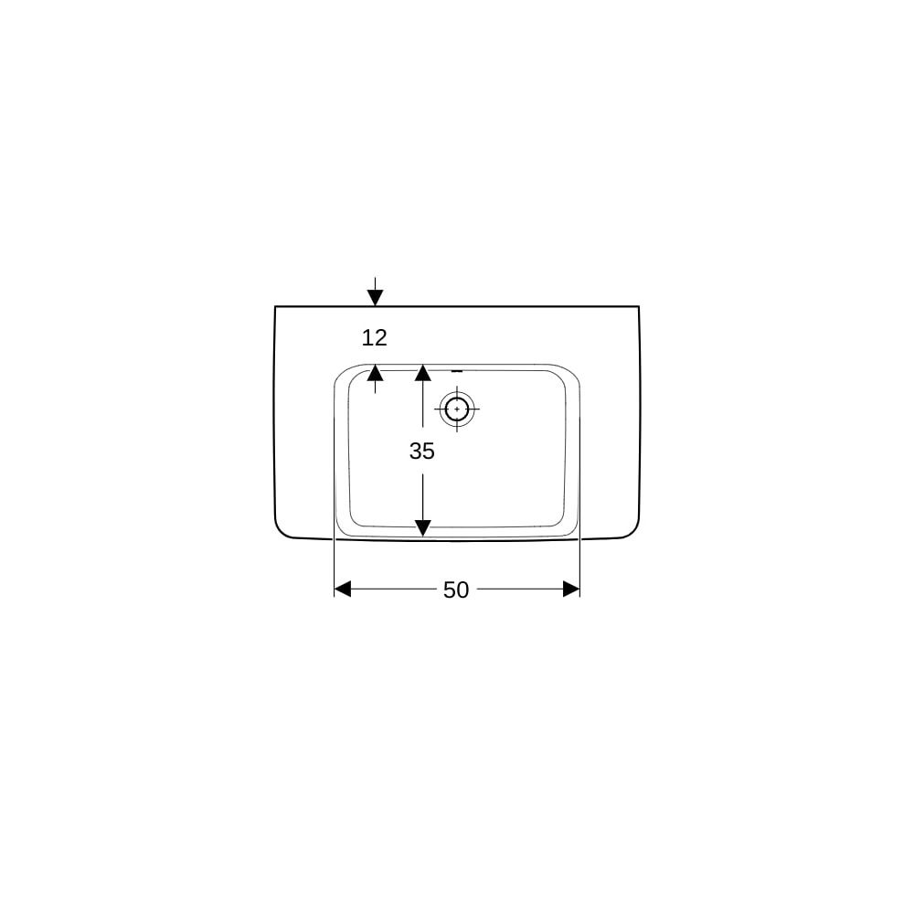 Geberit Renova Plan Waschtisch, Ablagefläche beidseitig, Breite 75cm, Tiefe 48cm, oh... GEBERIT-501696001 4025410871367 (Abb. 7)