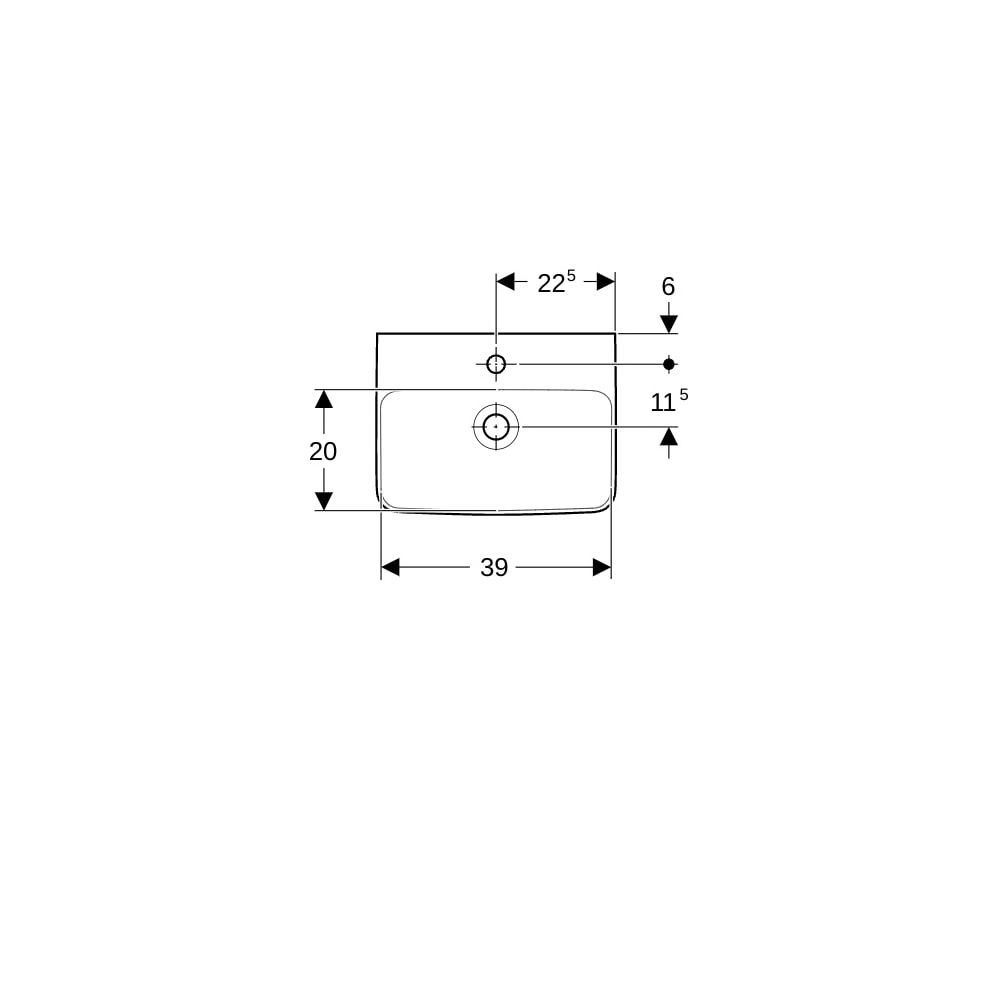 Geberit Renova Plan Aufsatzhandwaschbecken, Breite 45cm, Tiefe 34cm, Hahnloch mittig... GEBERIT-501718008 4025410868466 (Abb. 7)