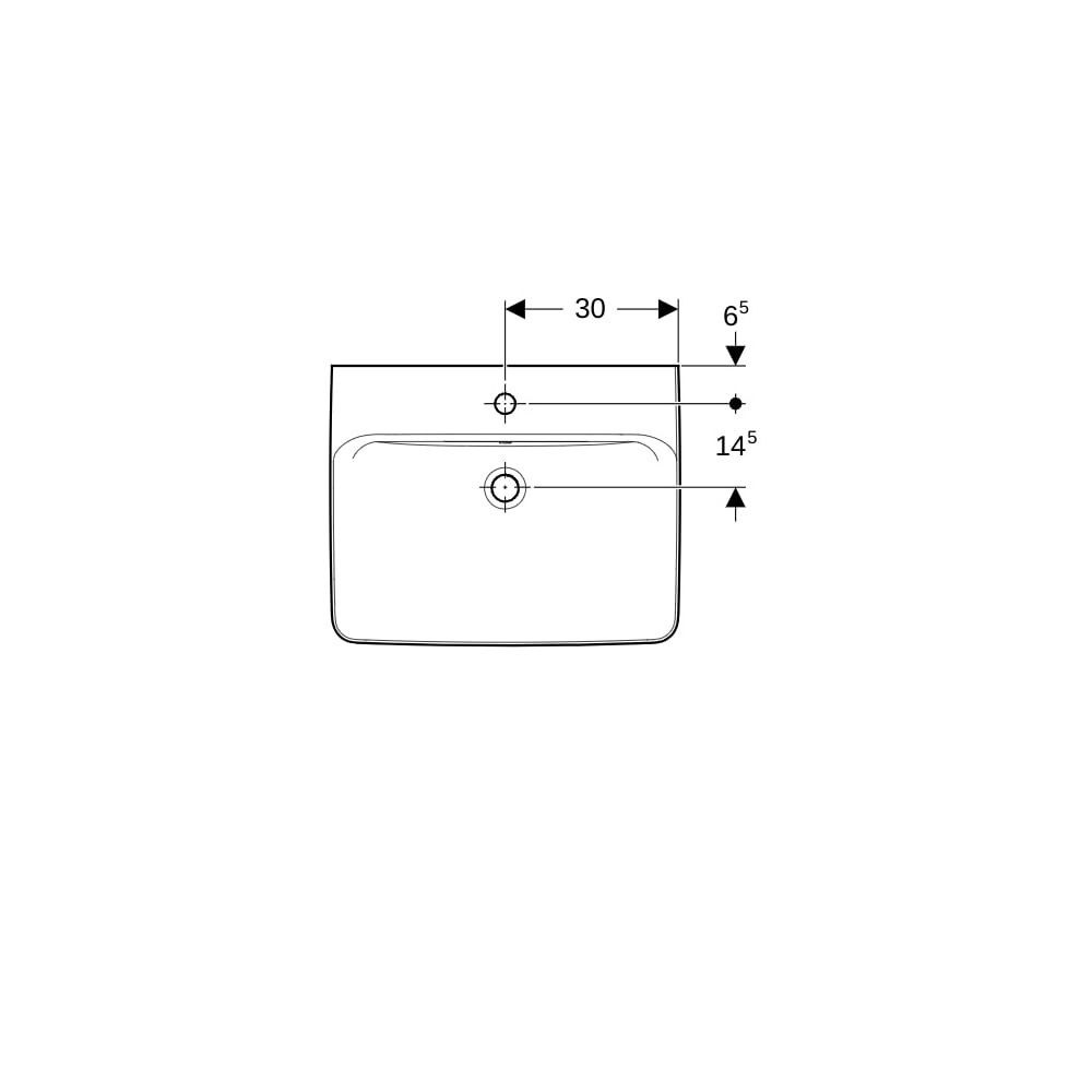 Geberit Renova Plan Aufsatzwaschtisch, Breite 60cm, Tiefe 48cm, Hahnloch mittig, Übe... GEBERIT-501721008 4025410868923 (Abb. 7)