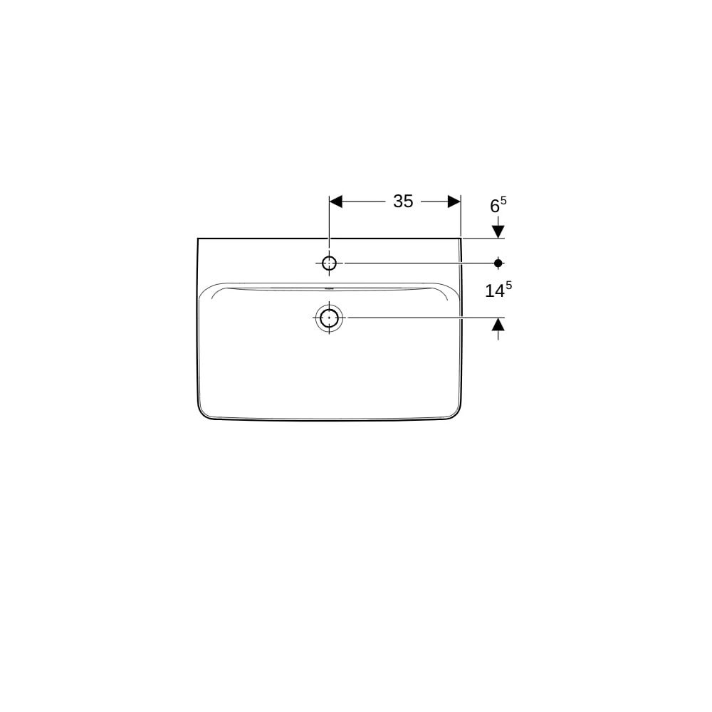 Geberit Renova Plan Aufsatzwaschtisch, Breite 70cm, Tiefe 48cm, Hahnloch mittig, Übe... GEBERIT-501724008 4025410869920 (Abb. 7)