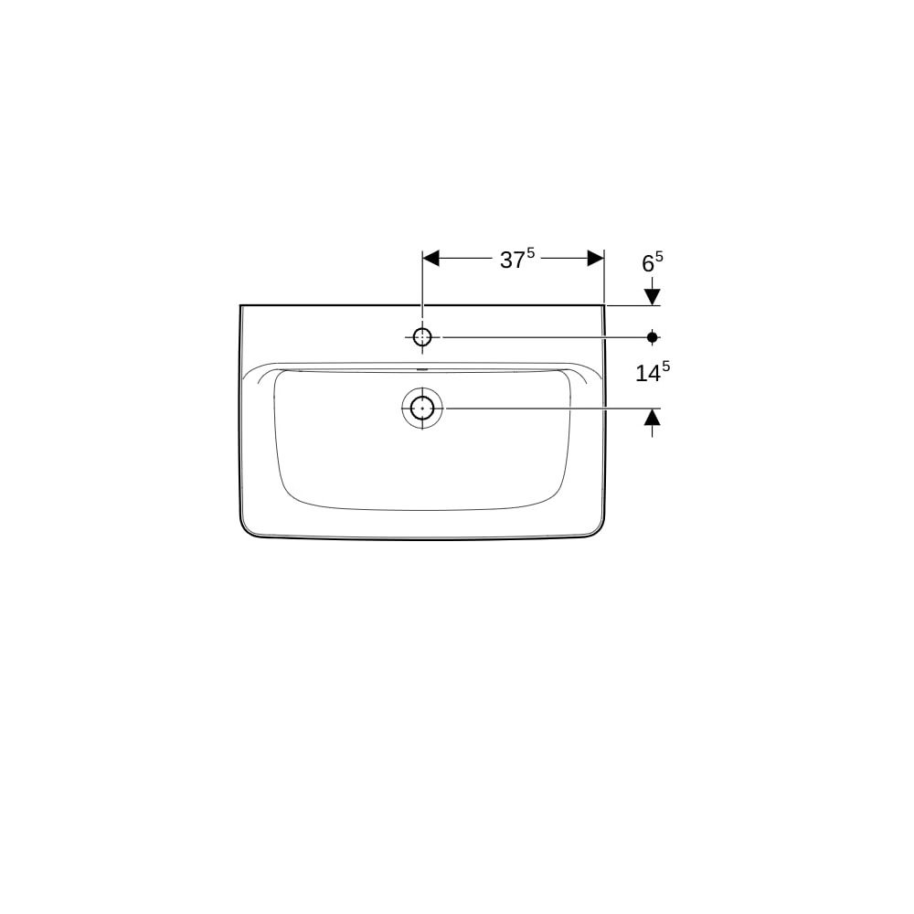 Geberit Renova Plan Aufsatzwaschtisch, Breite 75cm, Tiefe 48cm, Hahnloch mittig, Übe... GEBERIT-501725008 4025410869012 (Abb. 7)