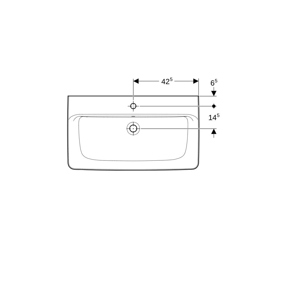 Geberit Renova Plan Aufsatzwaschtisch, Breite 85cm, Tiefe 48cm, Hahnloch mittig, Übe... GEBERIT-501727001 4025410868671 (Abb. 7)