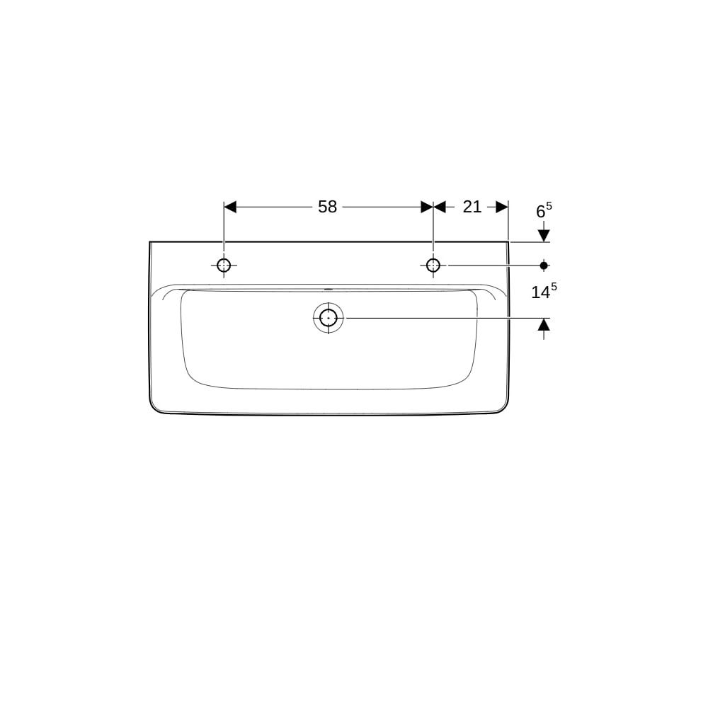 Geberit Renova Plan Aufsatzwaschtisch, Breite 100cm, Tiefe 48cm, Hahnloch links, rec... GEBERIT-501932001 4025410952226 (Abb. 7)