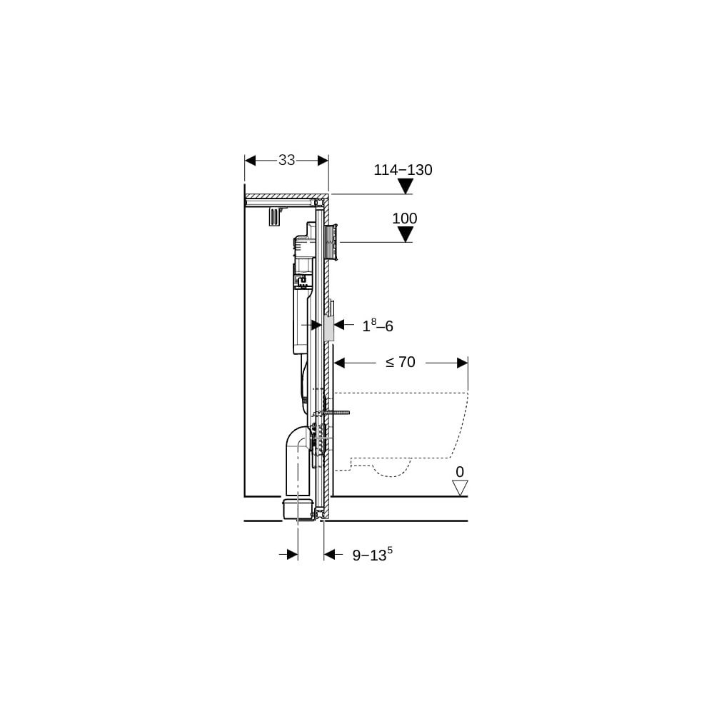 Geberit GIS Element für Wand-WC 114cm, Sigma Unterputzspülkasten 12cm, Ecklösung... GEBERIT-461303005 4025416746515 (Abb. 10)