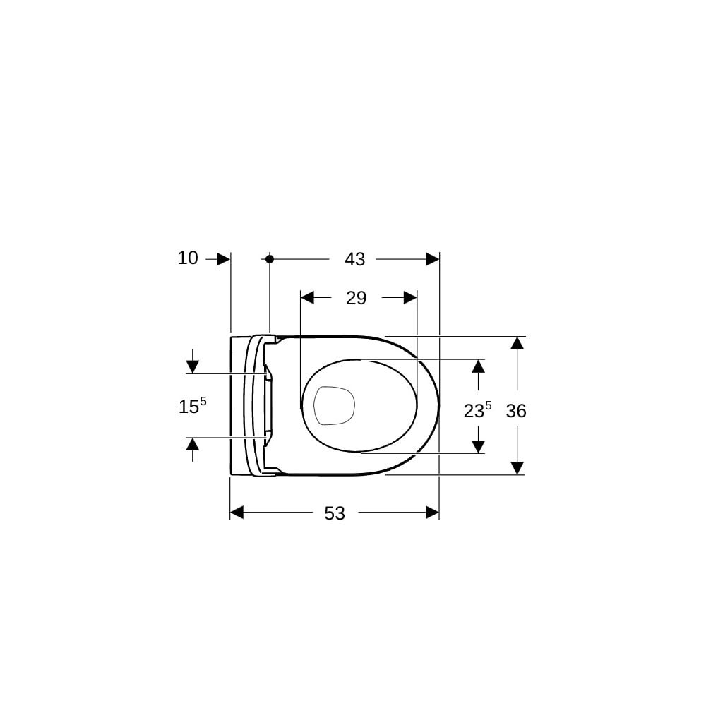 Geberit iCon Set Wand-WC Tiefspüler geschl. Form Rimfree, WC-Sitz T 53cm Absenkaut. ... GEBERIT-501664008 4025410949875 (Abb. 8)