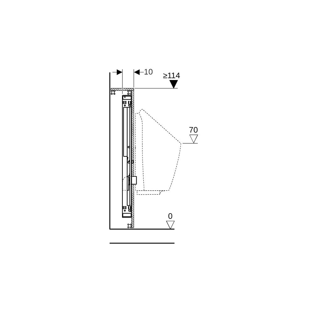 Geberit GIS Element für Urinal, 114cm, universell, für Aufputz-Druckspüler... GEBERIT-461686001 4025416801696 (Abb. 7)