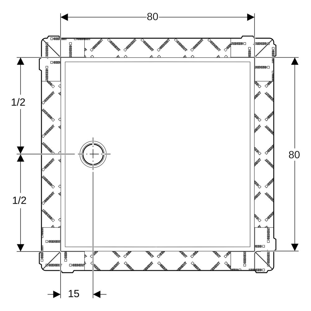 Geberit Setaplano Duschfläche quadratisch 80x80cm... GEBERIT-154260111 4025416694144 (Abb. 9)