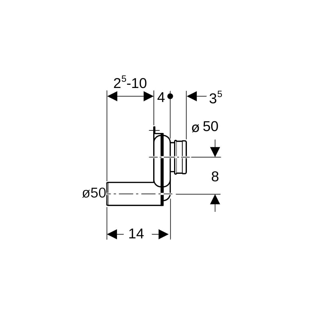 Geberit Urinalgeruchsverschluss Abgang horizontal Außendurchmesser 50mm, Alpinweiß... GEBERIT-152950111 4025416585237 (Abb. 8)