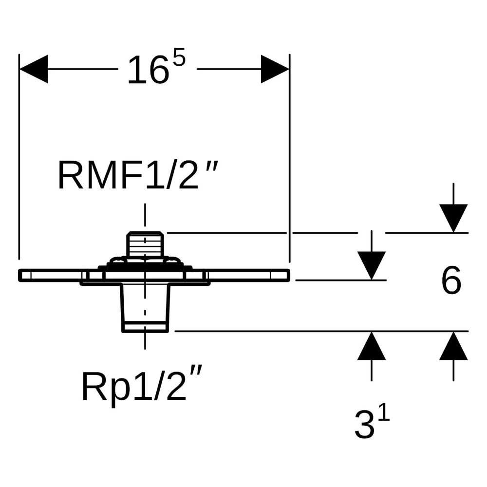 Geberit Set Anschluss gerade, mit Außengewinde MF 1/2", vormontiert, Trockenbau, RM... GEBERIT-602295001 4025416119364 (Abb. 10)