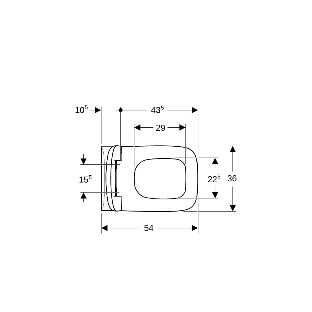 Geberit Renova Plan Set Wand-WC Tiefspüler, mit WC-Sitz Tiefe 54cm, Weiß... GEBERIT-501758001 4025410893017 (Abb. 7)