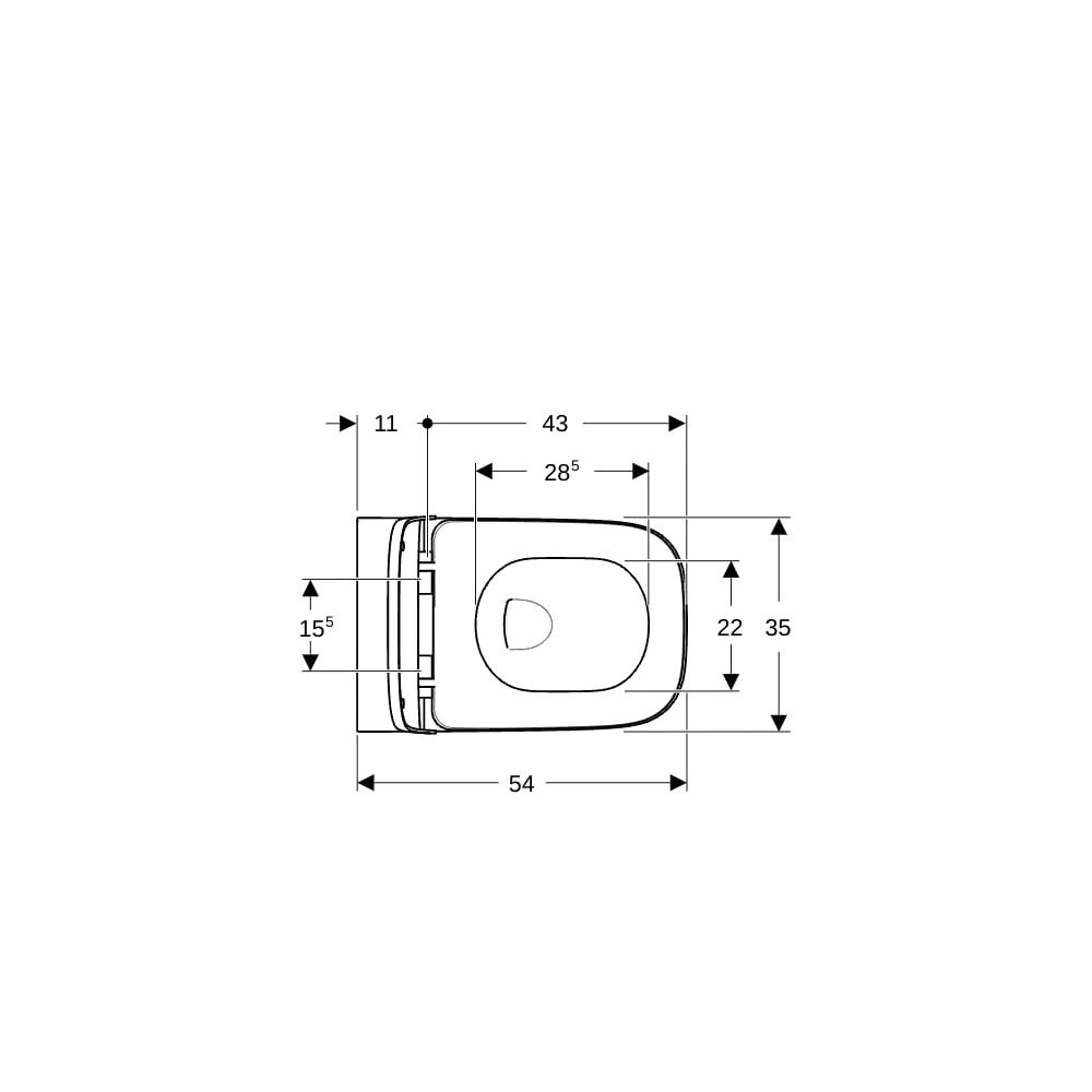 Geberit Smyle Square Set Wand-WC Tiefspüler, geschlossene Form, Rimfree, mit WC-Sitz... GEBERIT-500683002 4025410896001 (Abb. 7)