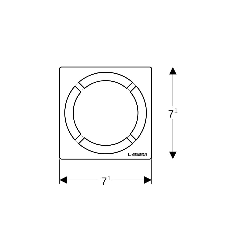 Geberit Designrost Circle 8x8cm, 154311001... GEBERIT-154311001 4025416444817 (Abb. 6)