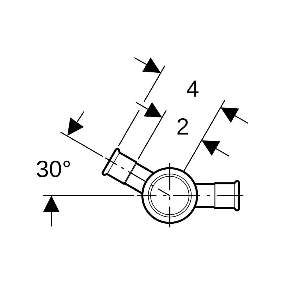 Geberit Mapress C-Stahl Kreuzstück 30 Grad reduziert D 18mm, D1 15mm, 21404... GEBERIT-21404 4024723214045 (Abb. 10)