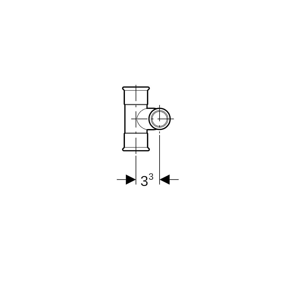 Geberit Mapress C-Stahl Kreuzstück reduziert, abgesetzt, d 28mm, d1 22mm... GEBERIT-21512 4024723215127 (Abb. 7)