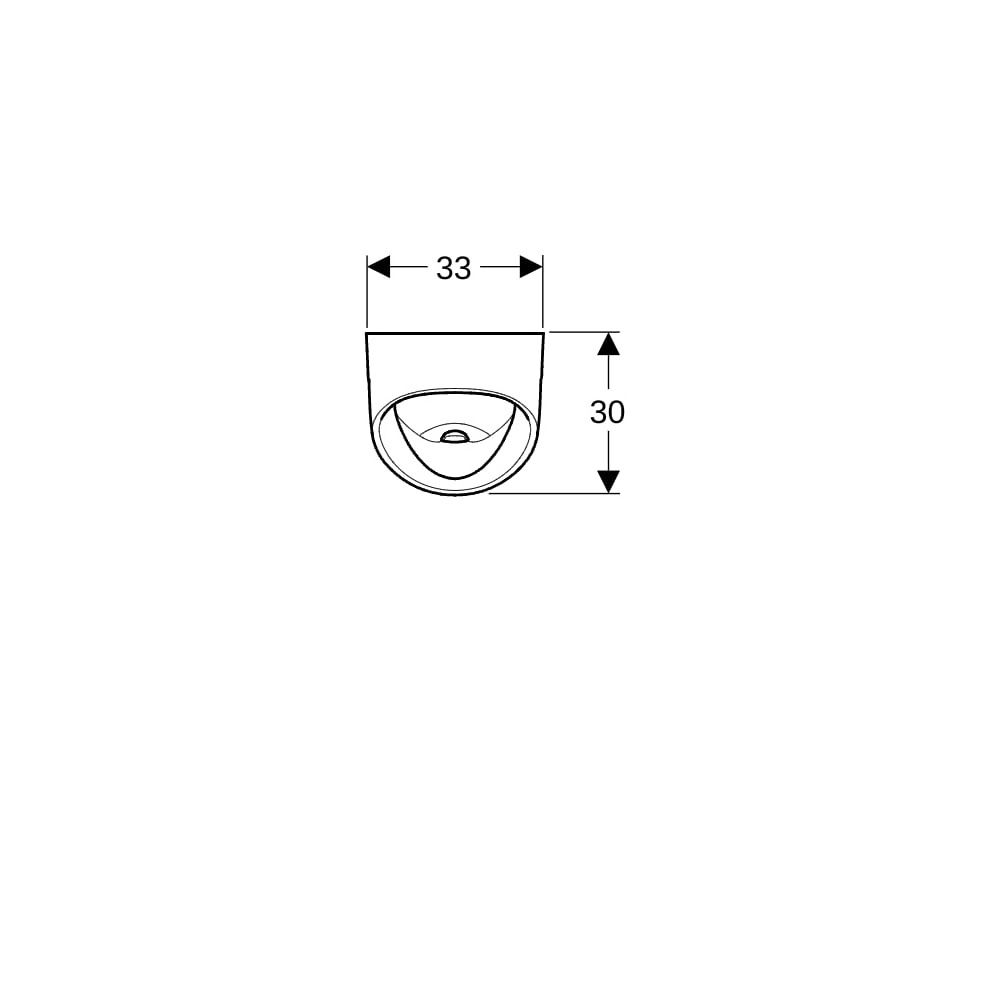 Geberit Renova Urinal trigonal, Zulauf von hinten, Abgang nach hinten/unten T 30cm, ... GEBERIT-501665001 4025410871305 (Abb. 7)