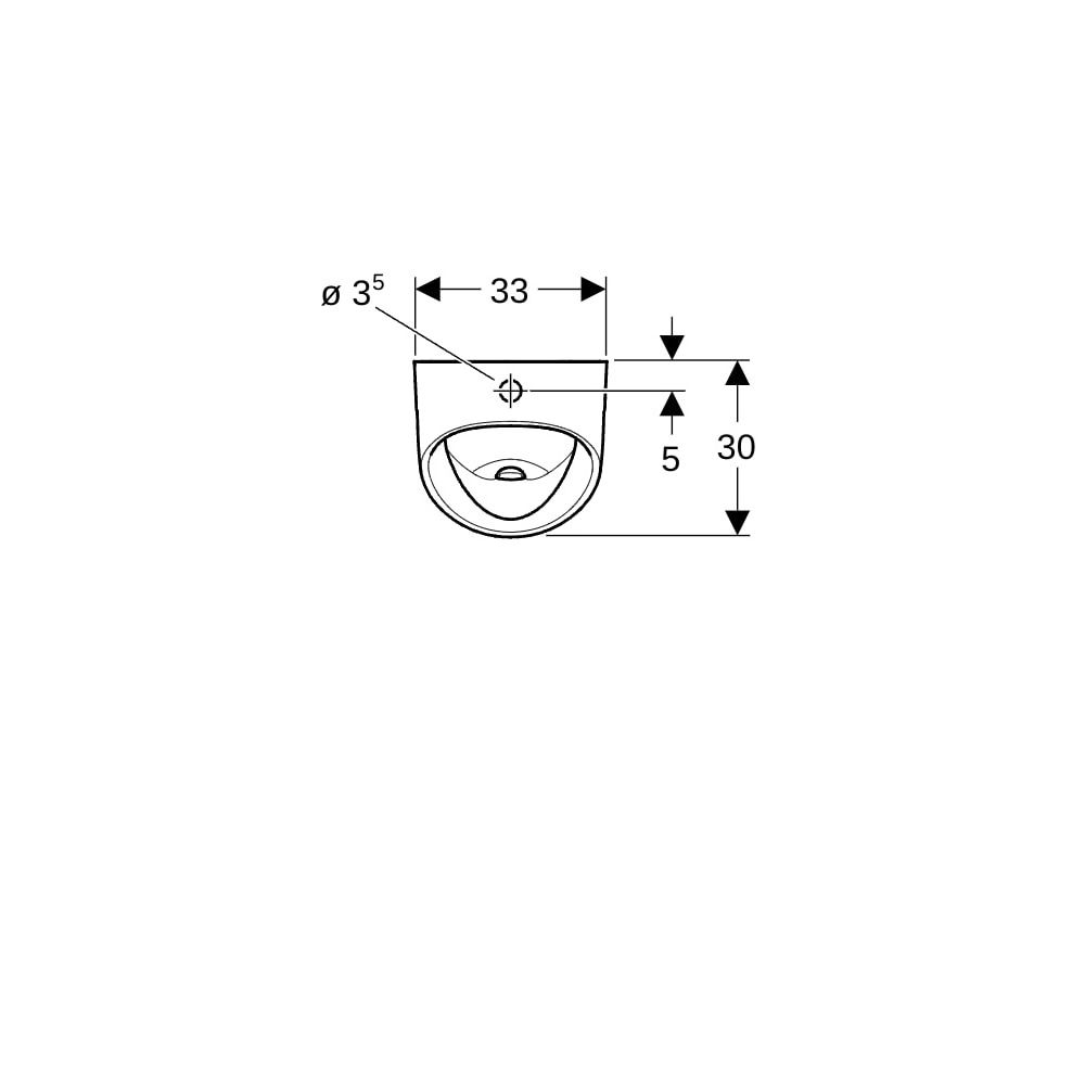 Geberit Renova Urinal trigonal, Zulauf von oben, Abgang nach hinten/unten T 30cm Abg... GEBERIT-501675008 4025410950871 (Abb. 7)