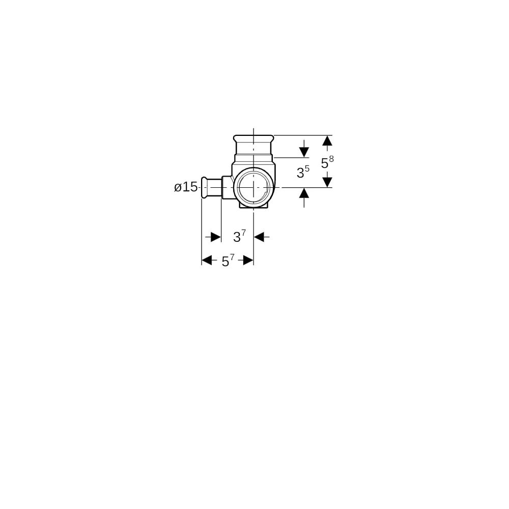 Geberit Mapress Anschlussset für innenliegende Zirkulation, d 28mm, d1 15mm, Rotguss ble... GEBERIT-61275 4024723612759 (Abb. 7)