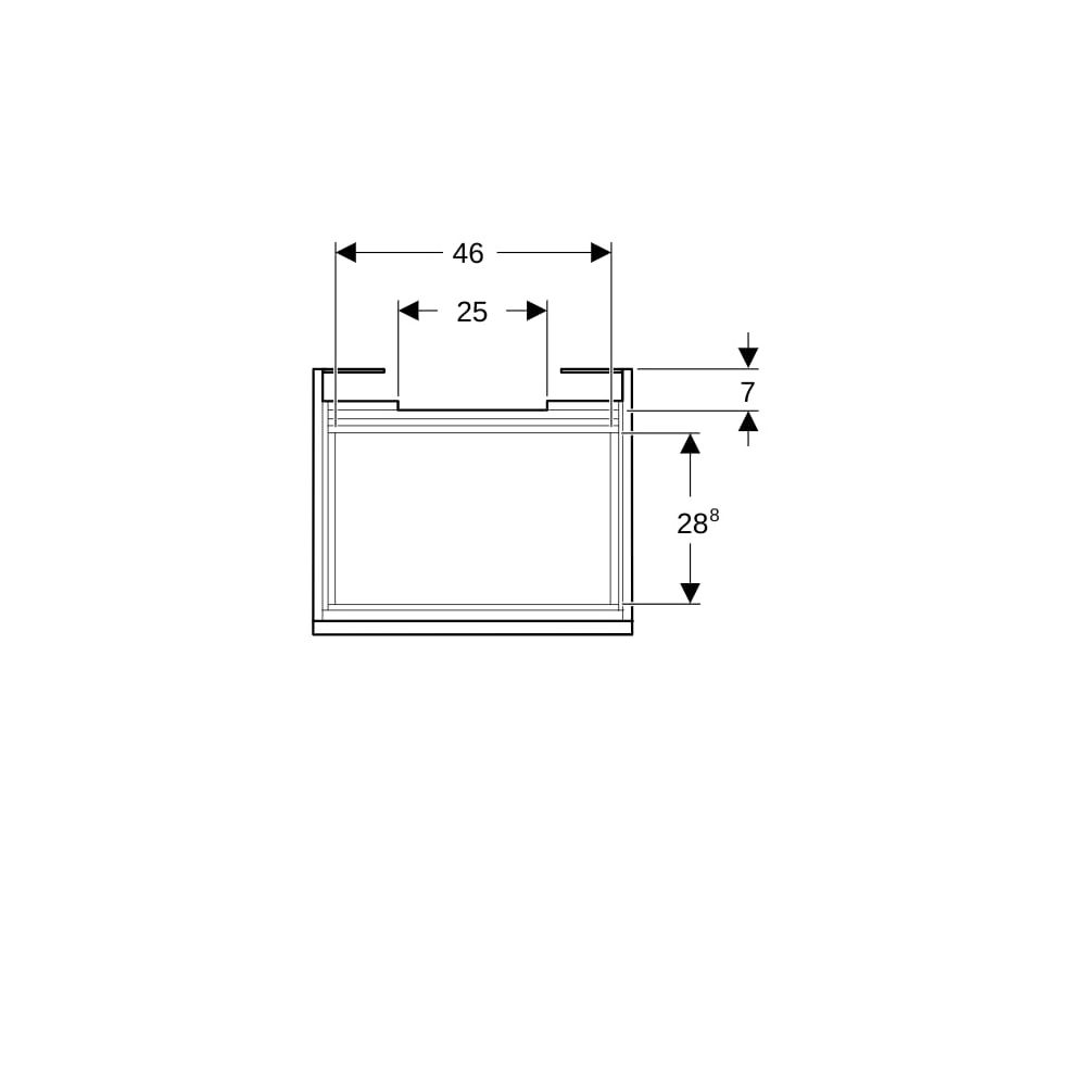 Geberit Renova Plan Unterschrank für Waschtisch, 1 Schublade, 1 Innenschublade, 53,6... GEBERIT-501905011 4025410905178 (Abb. 7)