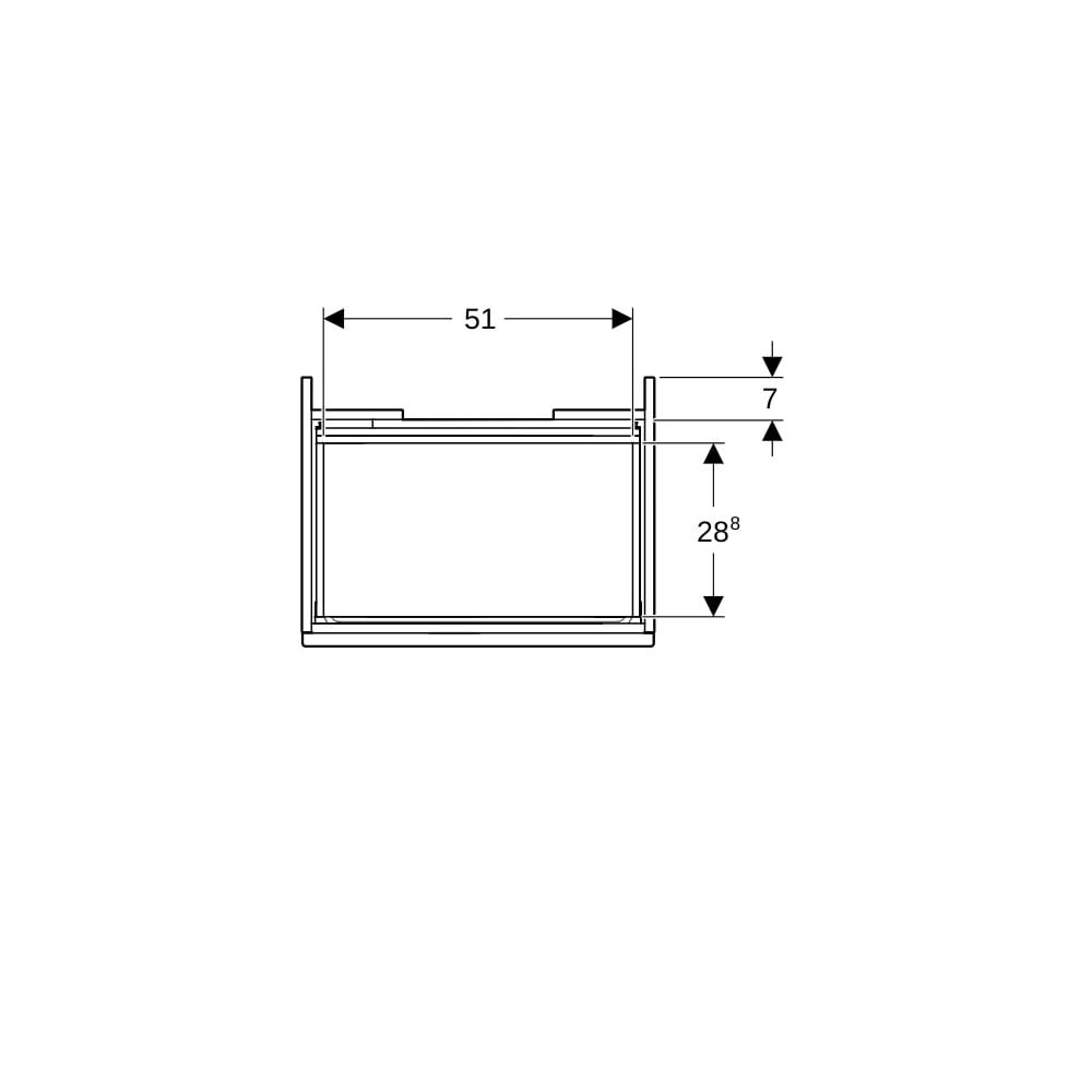 Geberit Renova Plan Unterschrank für Waschtisch, 1 Schublade, 1 Innenschublade, 58,5... GEBERIT-501906011 4025410905192 (Abb. 7)