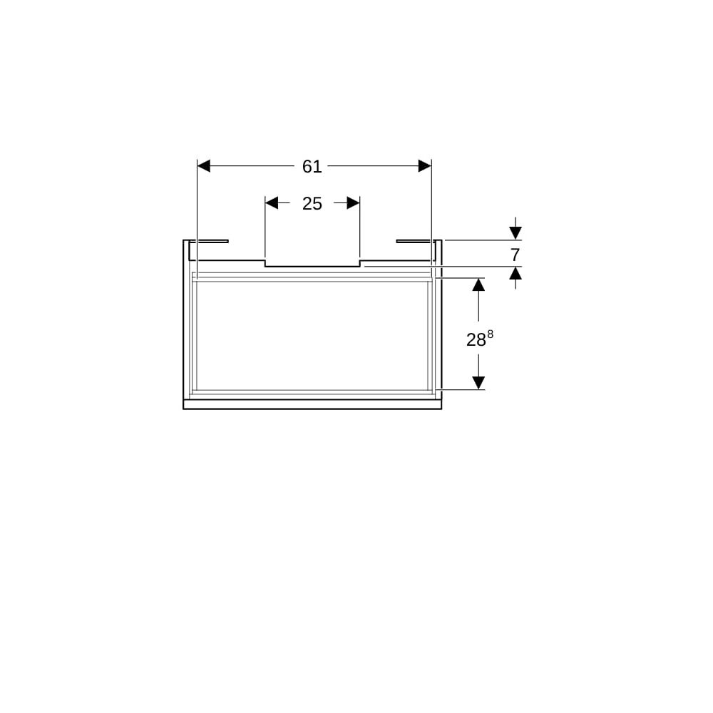 Geberit Renova Plan Unterschrank für Waschtisch, 1 Schublade, 1 Innenschublade, 68,2... GEBERIT-501908011 4025410905239 (Abb. 7)