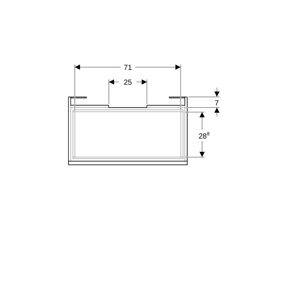 Geberit Renova Plan Unterschrank für Waschtisch, 1 Schublade, 1 Innenschublade, 78,2... GEBERIT-501909JK1 4025410905765 (Abb. 7)