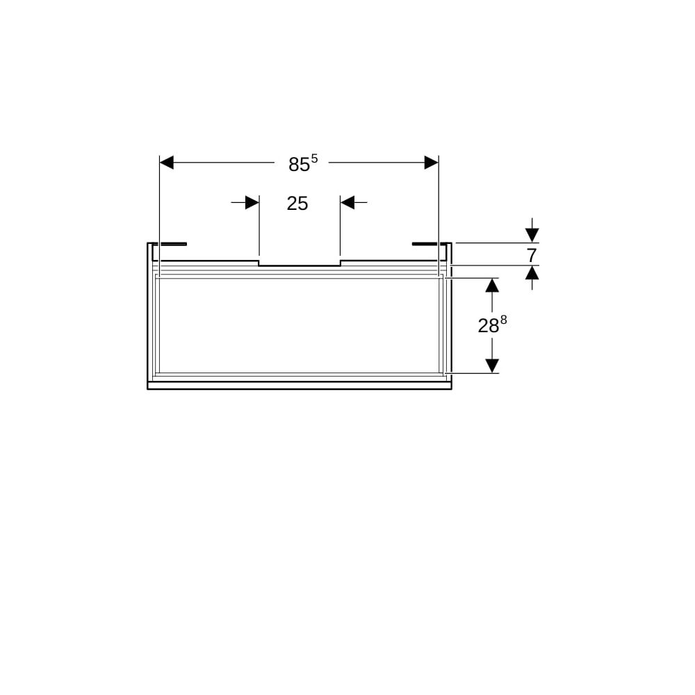 Geberit Renova Plan Unterschrank für Waschtisch, 1 Schublade, 1 Innenschublade, 92,8... GEBERIT-501911JR1 4025410905819 (Abb. 7)
