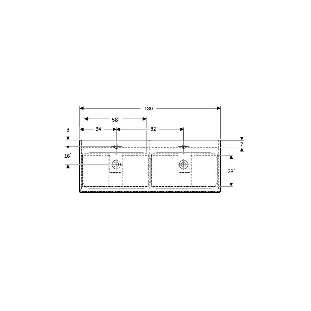 Geberit Renova Plan Set Doppelmöbelwaschtisch zwei Schubladen Korpus und Front Nussb... GEBERIT-501918008 4025410929983 (Abb. 7)