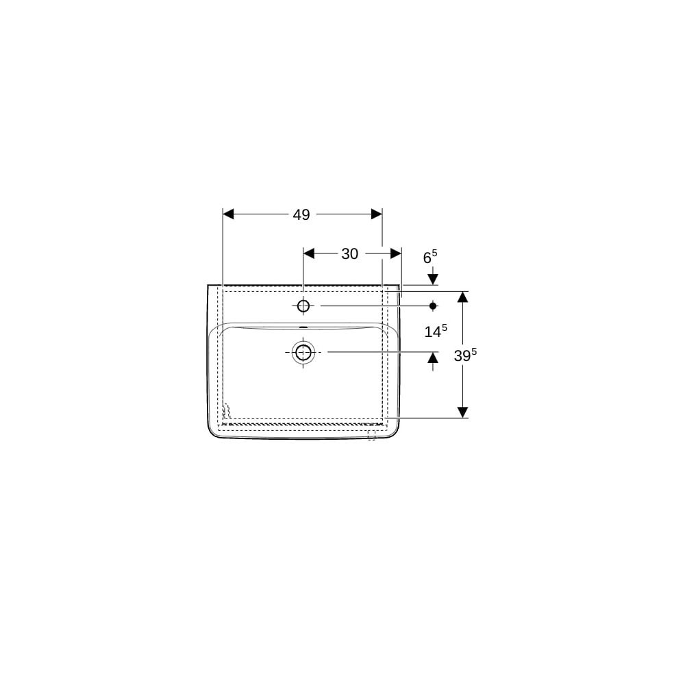 Geberit Bambini Set Waschtisch, Unterschrank, 59,5x56,3x48,3cm, Hahnloch mittig, Übe... GEBERIT-501927011 4025410905598 (Abb. 7)
